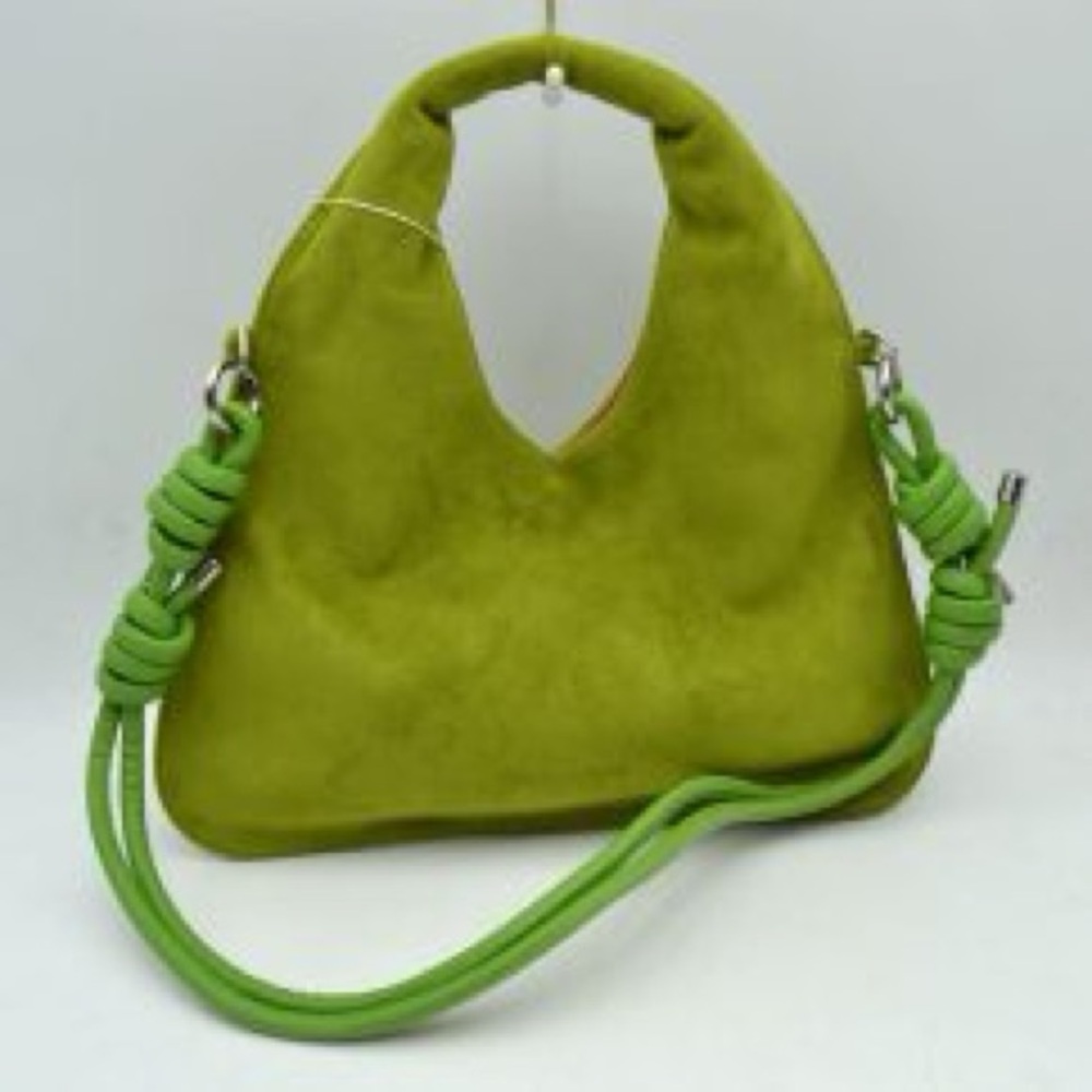 Green Suede Shoulder Bag - Women